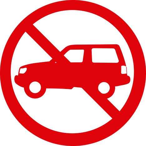 No se permite circular en vehículo motorizados